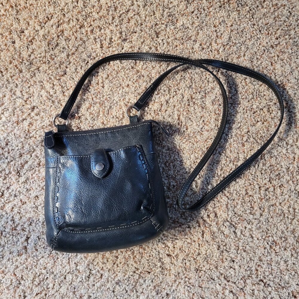 Fossil Black Pebble Leather Crossbody Handbag